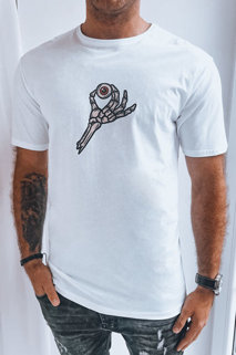 Biała koszulka męska z nadrukiem Dstreet RX5283