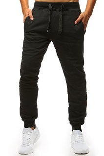 Cienkie męskie spodnie dresowe czarne Dstreet UX4014