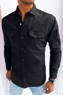 Koszula męska jeansowa czarna Dstreet DX2474