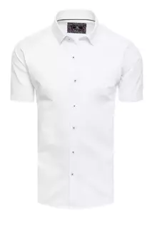Koszula męska z krótkim rękawem biała Dstreet KX0988
