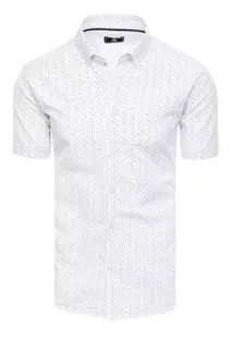 Koszula męska z krótkim rękawem biała Dstreet KX1009