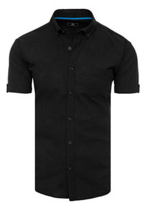 Koszula męska z krótkim rękawem czarna Dstreet KX0982