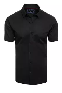 Koszula męska z krótkim rękawem czarna Dstreet KX0992