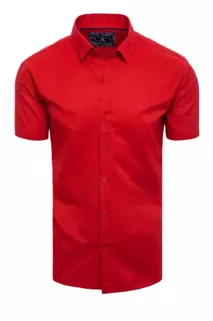 Koszula męska z krótkim rękawem czerwona Dstreet KX0989