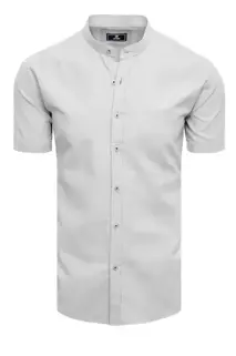 Koszula męska z krótkim rękawem jasnoszara Dstreet KX0999