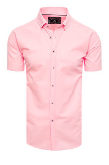 Koszula męska z krótkim rękawem różowa Dstreet KX0994