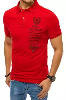 Koszulka męska polo z haftem czerwona Dstreet PX0473