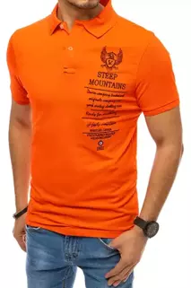 Koszulka męska polo z haftem pomarańczowa Dstreet PX0479