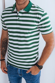 Koszulka męska polo zielono-biała Dstreet PX0595
