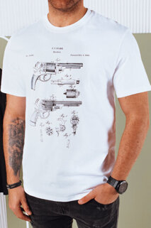 Koszulka męska z nadrukiem biała Dstreet RX5429