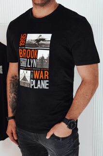 Koszulka męska z nadrukiem czarna Dstreet RX5453
