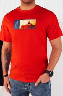 Koszulka męska z nadrukiem pomarańczowa Dstreet RX5486