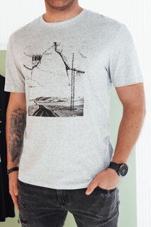 Koszulka męska z nadrukiem szara Dstreet RX5501