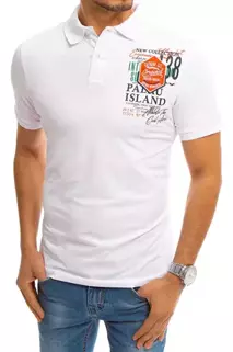 Koszulka polo z nadrukiem biała Dstreet PX0370