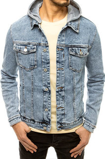 Kurtka męska jeansowa z kapturem niebieska Dstreet TX3615