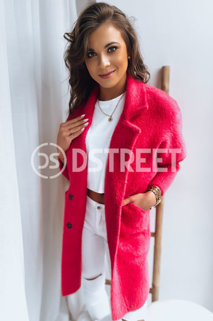 Płaszcz damski alpaka RITA II różowy Dstreet NY0589