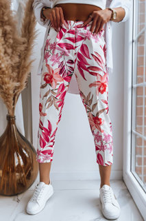 Spodnie damskie FLOWER GARDEN różowe Dstreet UY1472