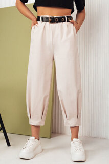 Spodnie damskie materiałowe BLAYS jasnobeżowe Dstreet UY2022