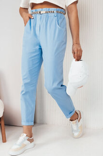 Spodnie damskie materiałowe ERLON błękitne Dstreet UY2028