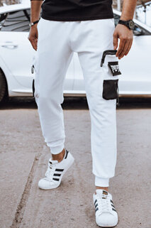 Spodnie męskie dresowe bojówki białe Dstreet UX4370