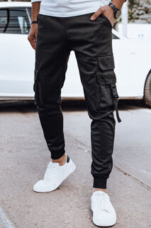 Spodnie męskie dresowe bojówki czarne Dstreet UX4314