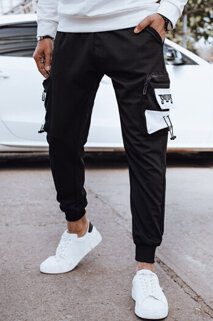 Spodnie męskie dresowe bojówki czarne Dstreet UX4371