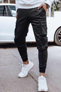 Spodnie męskie dresowe bojówki czarne Dstreet UX4373