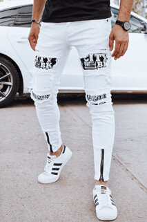 Spodnie męskie jeansowe białe Dstreet UX4333