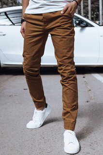 Spodnie męskie jeansowe joggery brązowe Dstreet UX4189