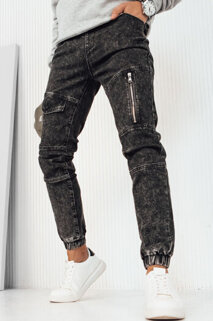 Spodnie męskie jeansowe joggery czarne Dstreet UX3944