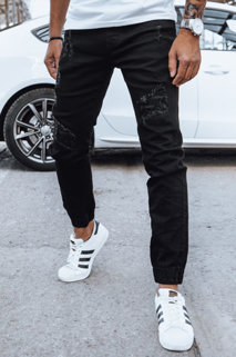 Spodnie męskie jeansowe joggery czarne Dstreet UX4041