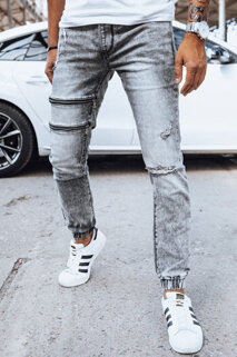 Spodnie męskie jeansowe joggery szare Dstreet UX4039