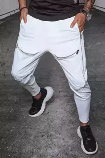Spodnie męskie joggery białe Dstreet UX3664