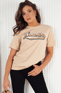 T-shirt damski AMOURETTE beżowy Dstreet RY2396