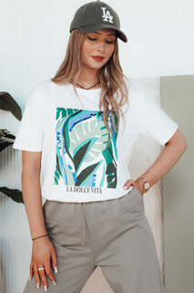 T-shirt damski z nadrukiem MUYUMBA biały Dstreet RY2620