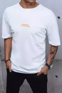 T-shirt męski z nadrukiem biały Dstreet RX4623z