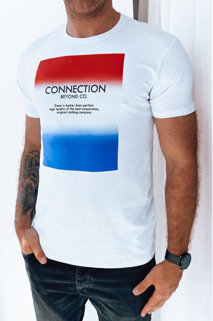 T-shirt męski z nadrukiem biały Dstreet RX5049