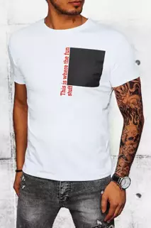 T-shirt męski z nadrukiem biały Dstreet RX5061