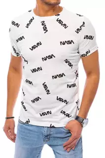 T-shirt męski z nadrukiem biały Dstreet RX5120