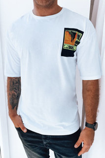 T-shirt męski z nadrukiem biały Dstreet RX5301