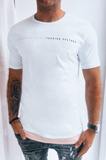 T-shirt męski z nadrukiem biały Dstreet RX5346