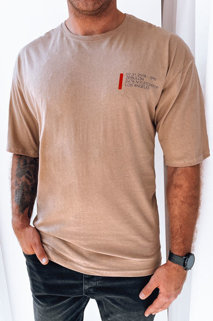 T-shirt męski z nadrukiem cappuccino Dstreet RX5303