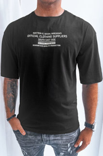 T-shirt męski z nadrukiem czarny Dstreet RX5348