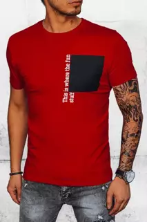 T-shirt męski z nadrukiem czerwony Dstreet RX5062