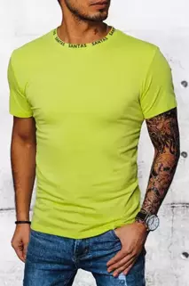 T-shirt męski z nadrukiem jasnozielony Dstreet RX5041