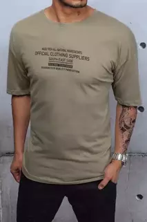 T-shirt męski z nadrukiem khaki Dstreet RX4648z