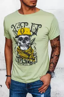 T-shirt męski z nadrukiem miętowy Dstreet RX5094