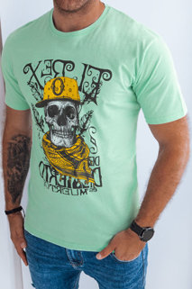 T-shirt męski z nadrukiem miętowy Dstreet RX5279