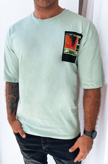T-shirt męski z nadrukiem miętowy Dstreet RX5305