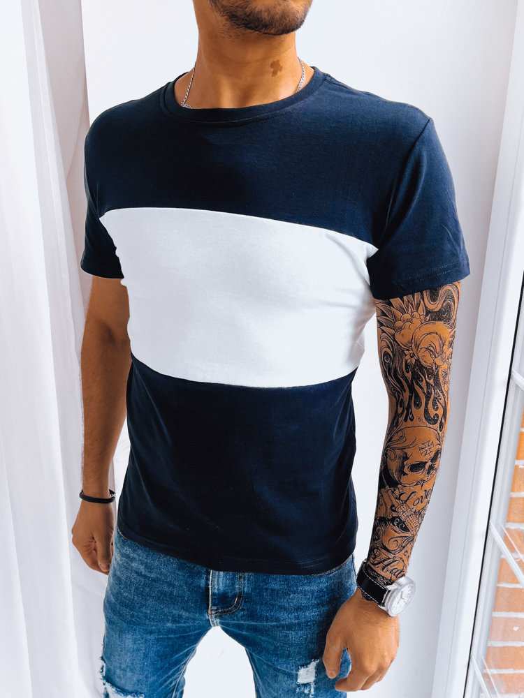 Tmavo-modré pánske kontrastné tričko
